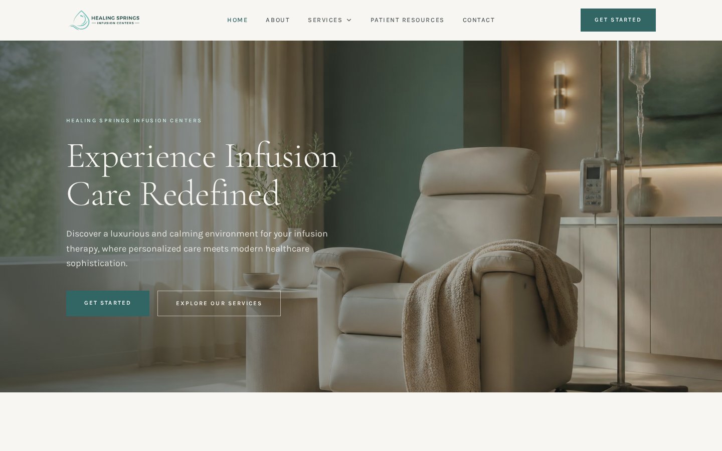 Healing Springs Infusion website preview